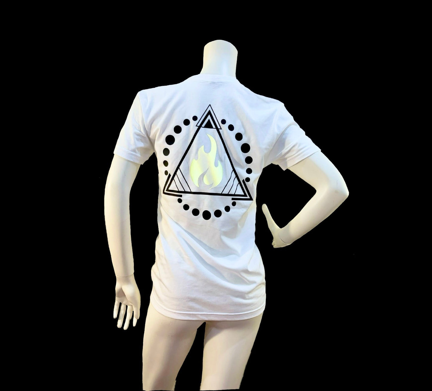 WHITE IGNITE TEE – REFLECTIVE FLAME EDITION