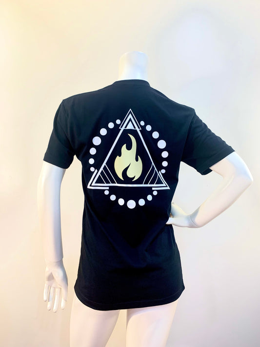 BLACK IGNITE TEE – REFLECTIVE FLAME EDITION