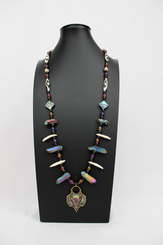 Amulet No. 11 - RAINBOW DRUZY QUARTZ