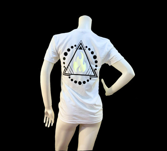 WHITE IGNITE TEE – REFLECTIVE FLAME EDITION
